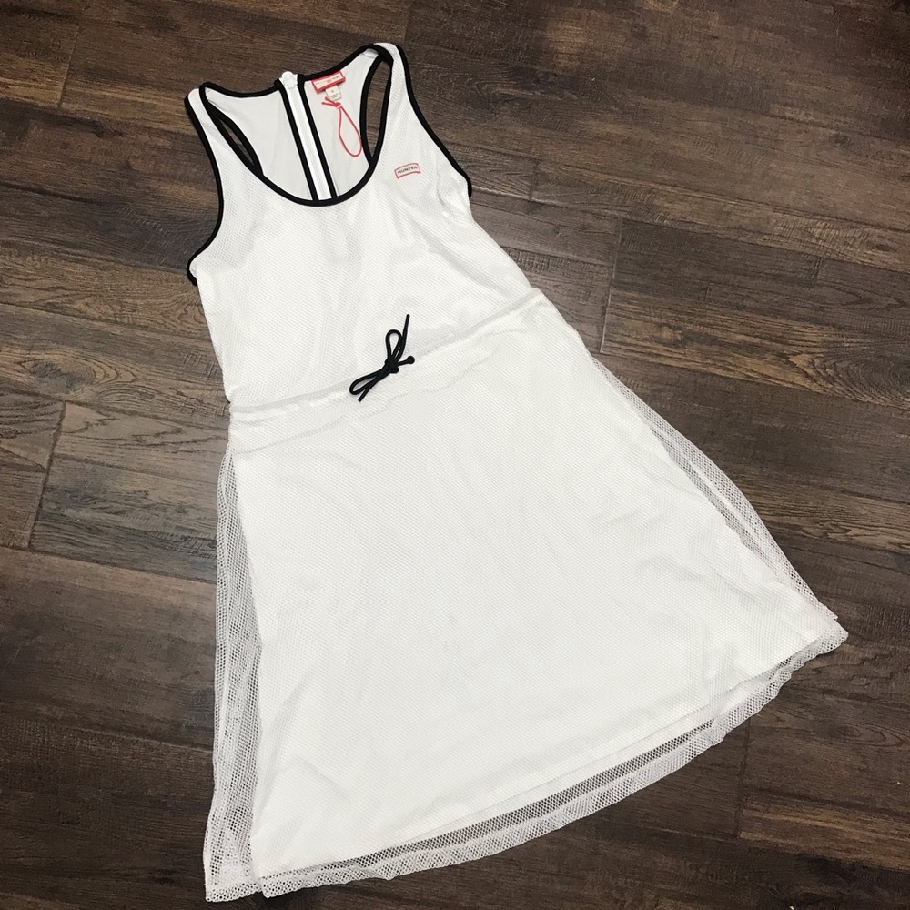 NWOT Hunter For Target White Mesh Drawstring Dress